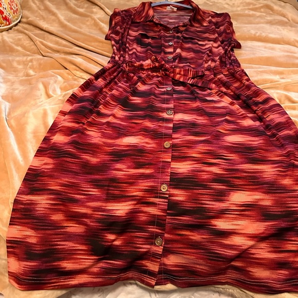 Lularoe Stacie Button Up Dress M - Picture 2 of 4